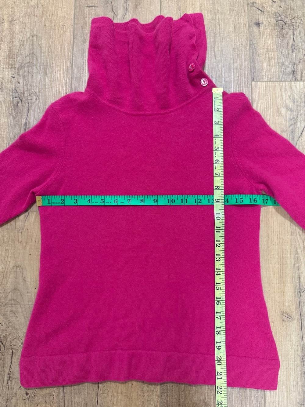 Jones New York 100% Cashmere Cowl Neck Top S/M Fuchsia Hot Pink 2-Way Sweater - Picture 5 of 8